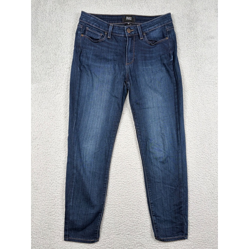 PAIGE Verdugo Crop Skinny Jeans Dark Wash Denim‎ Blue Womens 30 Made in USA
